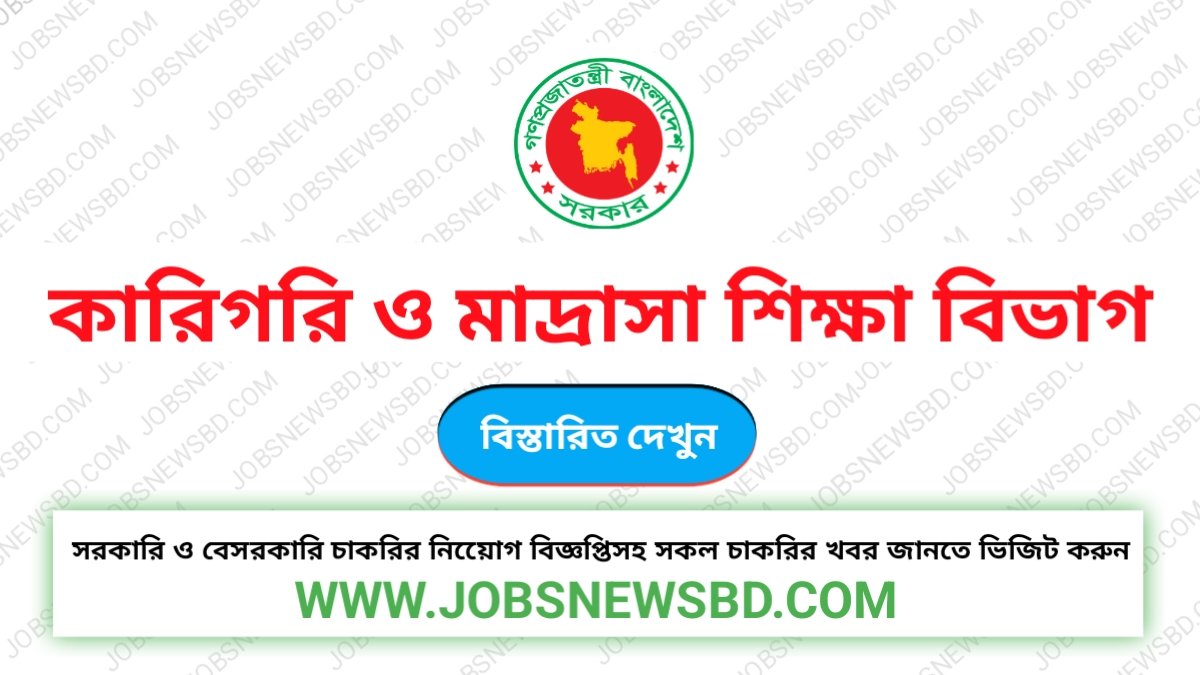 কারিগরি ও মাদ্রাসা শিক্ষা বিভাগ নিয়োগ বিজ্ঞপ্তি | TMED Job Circular